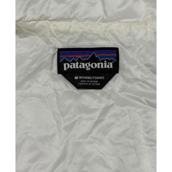 Women's Size Medium Patagonia Nano Puff Full Zip Insulated White Jacket Coat - Picture 4 of 5